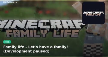 Мод Family life — Let’s have a family! (Development paused) Minecraft BE