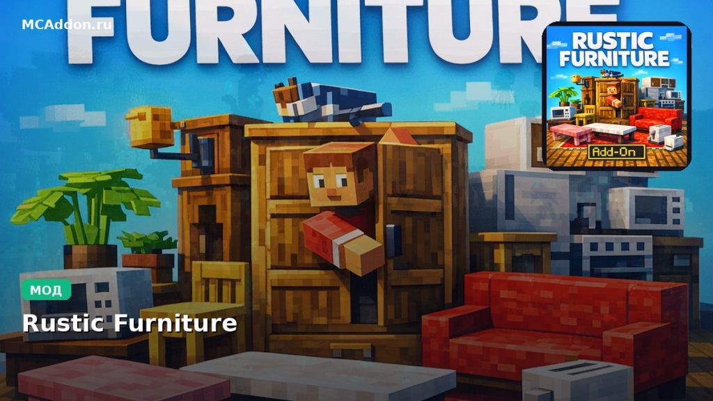 Мод Rustic Furniture Minecraft BE