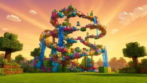 Карта Спиральный паркур Minecraft PE