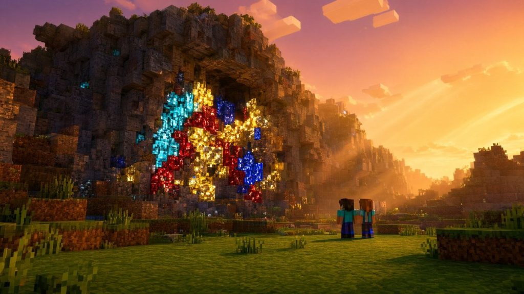 Шейдеры «Сияющие руды» Minecraft BE