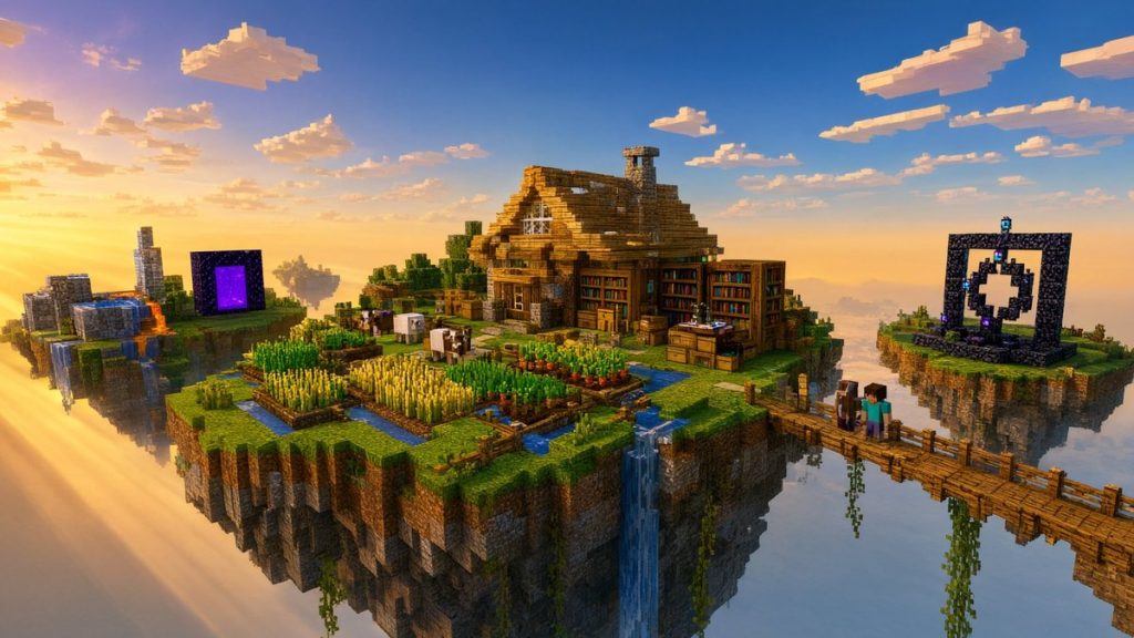 Карта Небесное выживание SkyBlock Minecraft PE