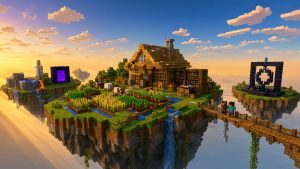 Карта Небесное выживание SkyBlock Minecraft PE