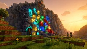 Текстуры Светящиеся руды Glowing Minecraft BE