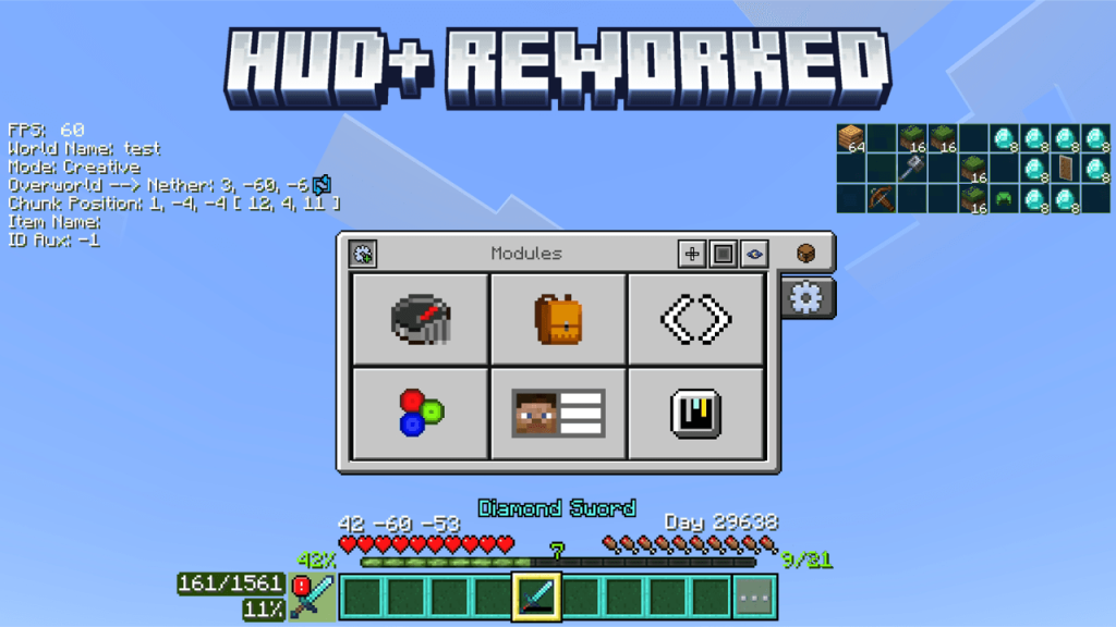 Текстуры Переработанный HUD+ Minecraft BE