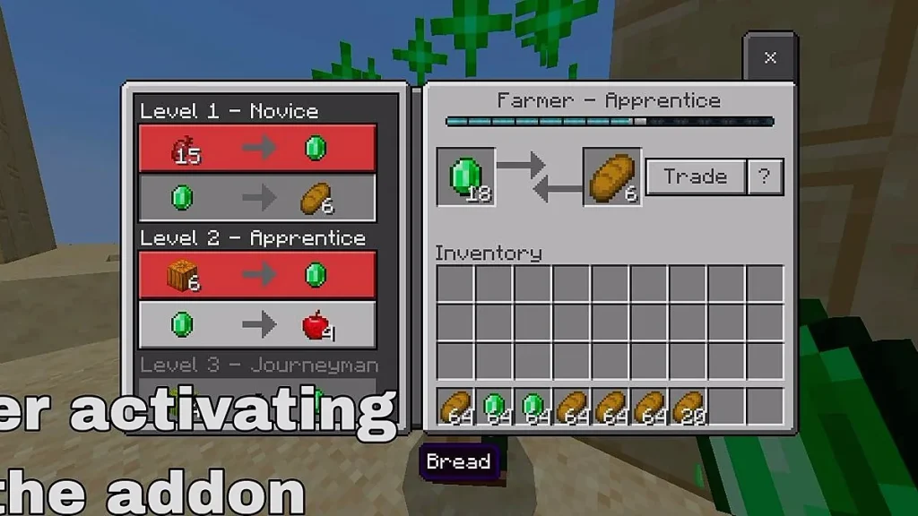 Мод Infinite Villager Trades Minecraft BE