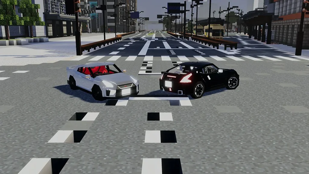 Мод Nissan R35 GTR + 370Z Car Addon Pack - Simple Car Series Minecraft BE