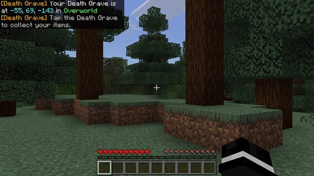 Мод Death Corpse & Coords Minecraft BE