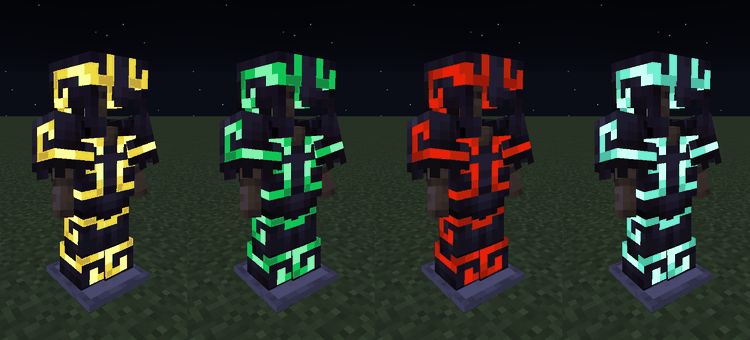 Шейдеры «Светящиеся узоры брони» Voxen Minecraft BE