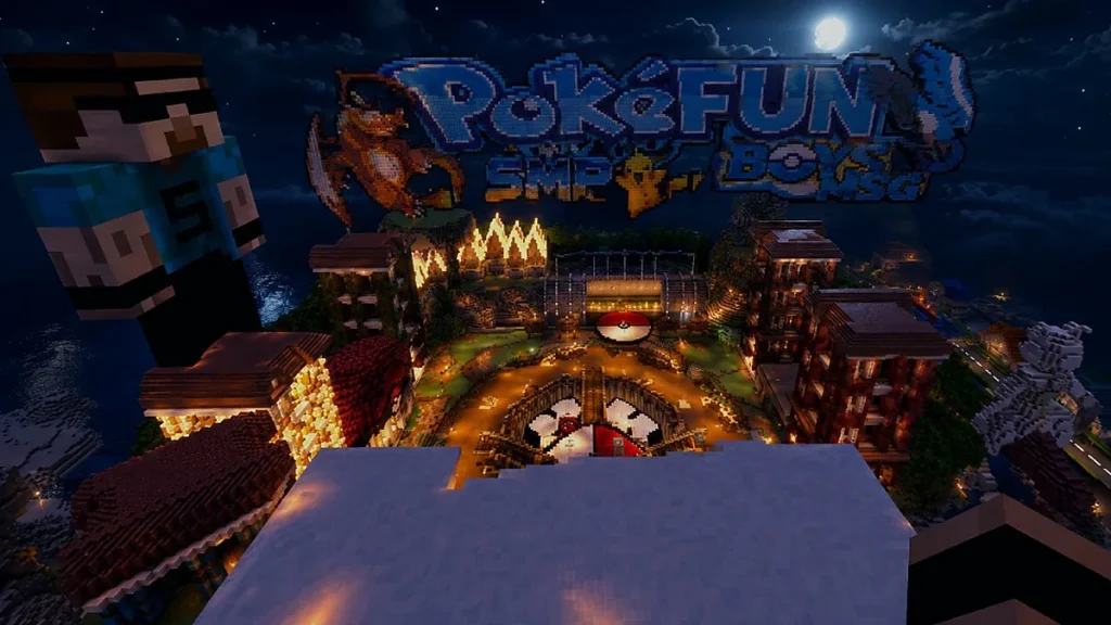 Мод SERP PokeDrock SMP POKEFUN – Multiplayer Server Connect addon Minecraft BE