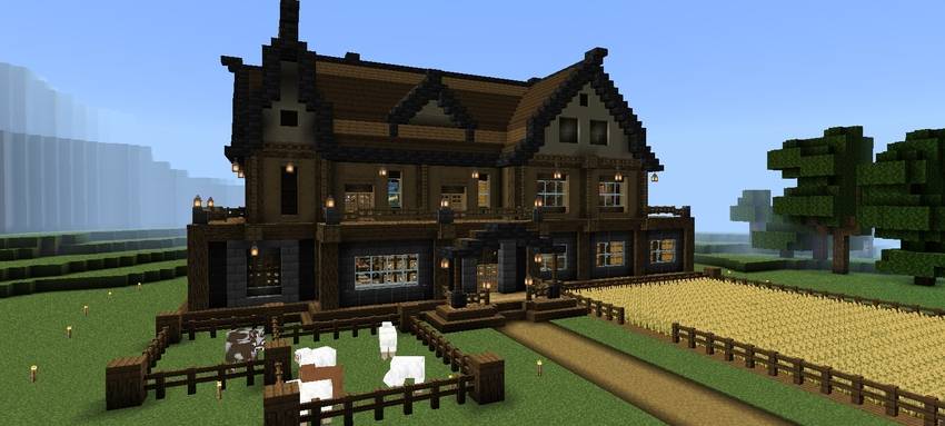 Карта Стартовый особняк жёсткого выживания Minecraft PE