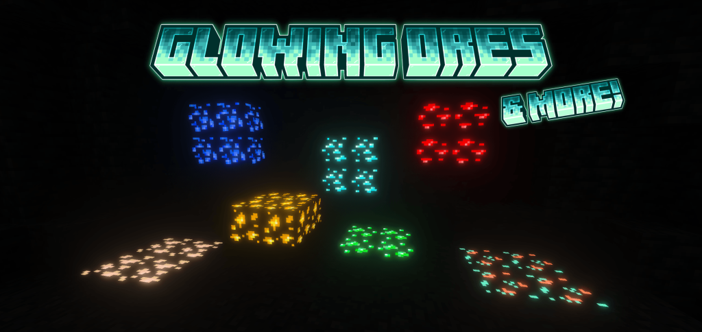 Текстуры Светящиеся руды Glowing Minecraft BE