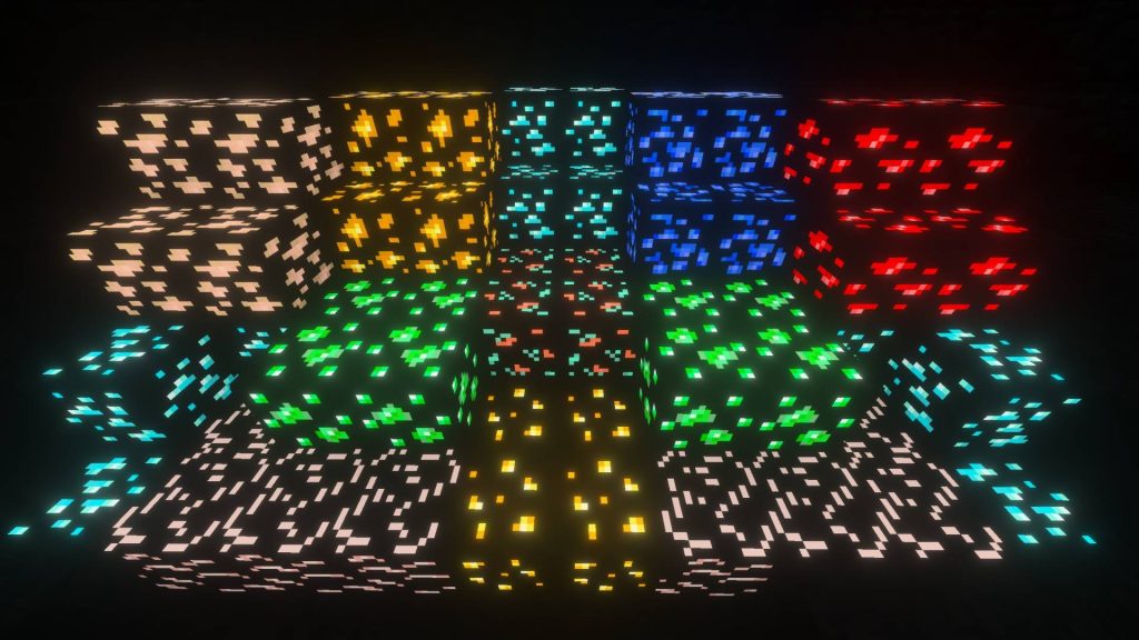 Текстуры Светящиеся руды Glowing Minecraft BE